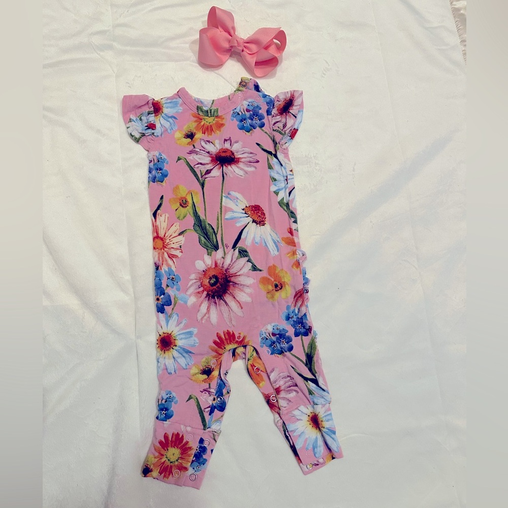 Posh peanut bamboo onsie 6 month ruffle butt
